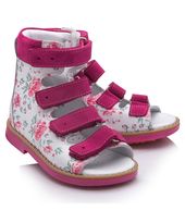 Ортопедичні босоножки для дівчаток Theo Leo білого і рожевого кольорів, Колір: білий /мікс /рожевий, Розмір: 30