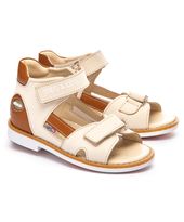 Босоніжки для хлопчиків Theo Leo бежевого кольору, Колір: бежевий/коричневий, Розмір: 23