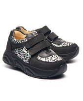 Кросівки для дівчаток Theo Leo чорного кольору, Колір: чорний/срібний малюнок, Розмір: 40