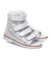 Ортопедичні босоніжки для дівчаток 1468, Колір: срібний переламутр/білий, Розмір: 31