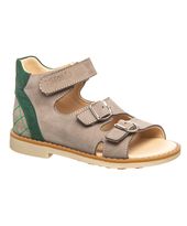 Босоніжки для хлопчиків Theo Leo бежевого і зеленого кольорів, Колір: сірий/зелений, Розмір: 22