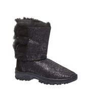 Зимові чоботи для дівчаток Theo Leo чорного кольору, Колір: чорний блискучий, Розмір: 32