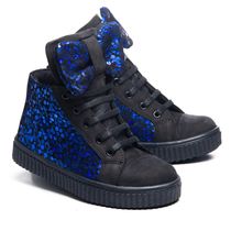 Ботинки для девочек Theo Leo черного и синего цветов, Цвет: чорний/синій, Размер: 22