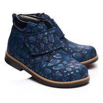 Ботинки для девочек Theo Leo темно-синего цвета, Цвет: т.синій/ леопард, Размер: 21