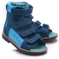 Ортопедические босоножки для мальчиков Theo Leo синего цвета, Цвет: синій/блакитний, Размер: 18