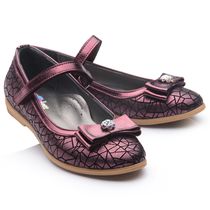 Туфлі для дівчаток Theo Leo бордового кольору, Колір: бордовий/чорний принт, Розмір: 36