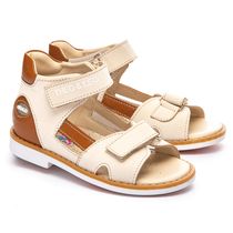 Босоніжки для хлопчиків Theo Leo бежевого кольору, Колір: бежевий/коричневий, Розмір: 23