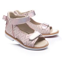 Босоніжки для дівчаток Theo Leo рожевого кольору, Колір: пудра/перламутр, Розмір: 25