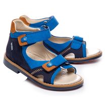 Босоножки для мальчиков Theo Leo синего цвета, Цвет: синій/рудий, Размер: 30