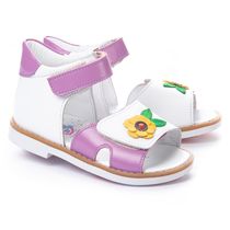 Босоножки для девочек Theo Leo белого и сиреневого цветов, Цвет: білий/бузковий, Размер: 30
