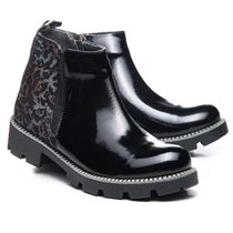 Ботинки для девочек Theo Leo черного цвета, Цвет: чорний/леопард, Размер: 37