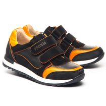 Кросівки для хлопчиків Theo Leo чорного кольору, Колір: чорний/помаранчевий, Розмір: 28