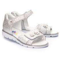Сандалі для дівчаток Theo Leo срібного кольору, Колір: білий/срібний, Розмір: 27