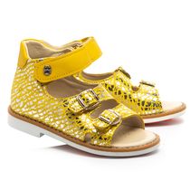 Босоніжки для дівчаток Theo Leo жовтого кольору, Колір: жовтий/золотий, Розмір: 23