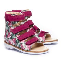 Ортопедические босоножки для девочек Theo Leo разноцветные, Цвет: зелений/рожевий, Размер: 23