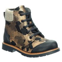 Ботинки для девочек Theo Leo черного и золотого цветов, Цвет: чорний/золотий, Размер: 27