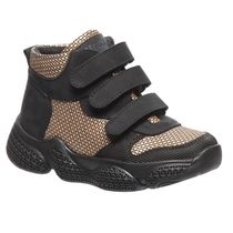 Ботинки для девочек Theo Leo черного и золотого цветов, Цвет: чорний/золотий, Размер: 21