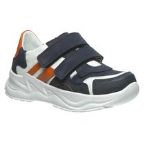 Кросівки для хлопчиків Theo Leo темно-синього та білого кольорів, Колір: т.синій/помаранчевий/білий, Розмір: 27