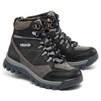 Черевики для хлопчиків Theo Leo сірого кольору, Колір: чорний/сірий, Розмір: 26