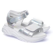 Сандалии для девочек Theo Leo серебряного цвета, Цвет: срібний, Размер: 31