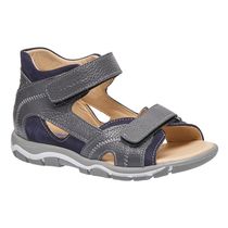 Босоніжки для хлопчиків Theo Leo синього і сірого кольорів, Колір: сірий/т.сірий, Розмір: 28