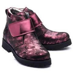 Черевики для дівчат Theo Leo бордового кольору, Колір: бордовий, Розмір: 39