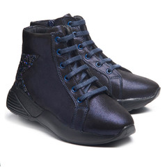 Черевики для дівчат Theo Leo темно-синього кольору, Колір: т.синій, Розмір: 38