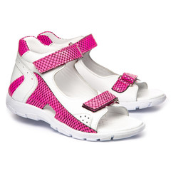 Босоніжки для дівчаток Theo Leo білого та рожевого кольорів, Колір: білий/рожевий, Розмір: 24