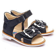 Босоніжки для дівчаток Theo Leo темно-синього кольору, Колір: т.синій/білий, Розмір: 26