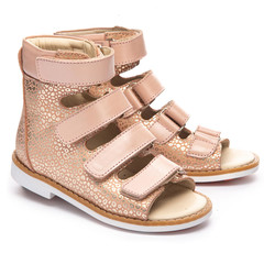 Ортопедичні босоніжки для дівчаток Theo Leo бежевого кольору, Колір: золотий, Розмір: 30