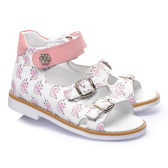 Босоніжки для дівчинки Theo Leo білого та рожевого кольорів, Колір: білий/рожевий, Розмір: 23