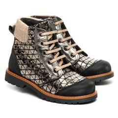 Черевики для дівчат Theo Leo золотого кольору, Колір: чорний/золотий, Розмір: 26