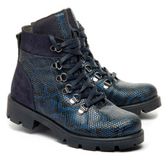 Черевики для дівчат Theo Leo темно-синього кольору, Колір: т.синій/змія, Розмір: 35