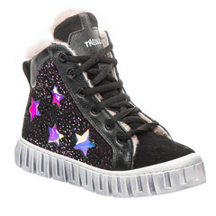 Зимові черевики для дівчаток Theo Leo чорного кольору, Колір: чорний/бордовий, Розмір: 30