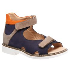 Босоніжки для хлопчиків Theo Leo синього кольору, Колір: сірий/т.синій, Розмір: 26