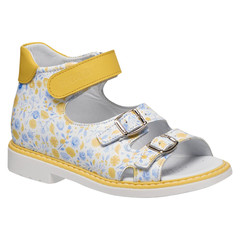 Босоножки для девочек Theo Leo разноцветные, Цвет: білий/мікс/жовтий, Размер: 26