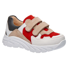 Кросівки для дівчаток Theo Leo червоно-бежевих кольорів, Колір: білий/червоний/бежевий, Розмір: 26