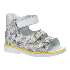 Босоніжки для дівчаток Theo Leo білого кольору (LEO-S687 WH), Колір: білий/мікс/жовтий, Розмір: 21