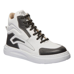 Черевики біло-чорного кольору (LEO-3164SA-WH-BL), Колір: білий/чорний, Розмір: 35