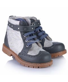 Ботинки для девочек Theo Leo серого цвета, Цвет: сірий/св.сірий, Размер: 26