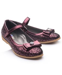 Туфлі для дівчаток Theo Leo бордового кольору, Колір: бордовий/чорний принт, Розмір: 36