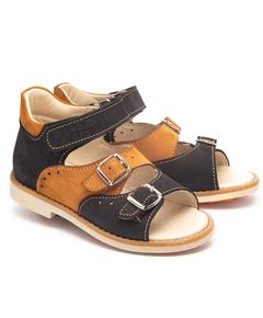 Босоніжки для хлопчиків Theo Leo чорного та коричневого кольорів, Колір: чорний/коричневий, Розмір: 24