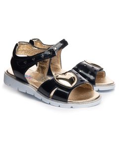 Сандалі для дівчаток Theo Leo темно-синього кольору, Колір: синій/золотий, Розмір: 27