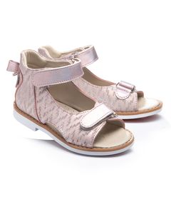 Босоніжки для дівчаток Theo Leo рожевого кольору, Колір: пудра/перламутр, Розмір: 25