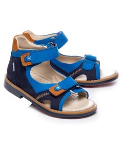 Босоніжки для хлопчиків Theo Leo синього кольору, Колір: синій/рудий, Розмір: 30
