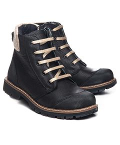 Ботинки для мальчиков Theo Leo черного цвета, Цвет: чорний/бежевий, Размер: 26
