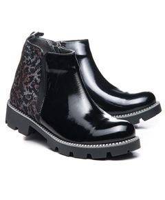 Ботинки для девочек Theo Leo черного цвета, Цвет: чорний/леопард, Размер: 37