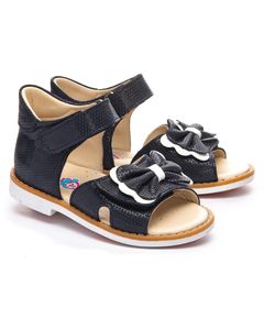 Босоніжки для дівчаток Theo Leo темно-синього кольору, Колір: т.синій/білий, Розмір: 26