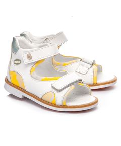 Босоніжки для дівчаток Theo Leo білого та жовтого кольорів, Колір: білий/жовтий, Розмір: 23