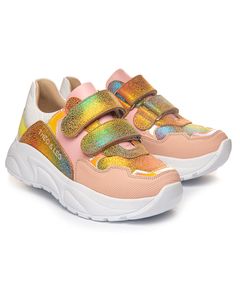 Кросівки для дівчаток Theo Leo мультиколор, Колір: пудра/різнокольоровий, Розмір: 37
